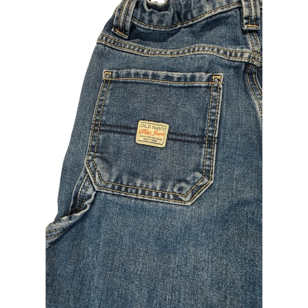 Old Navy Reissue Painters Pants Kids 10 Carpenter Blue Denim Jeans Hammer Loop